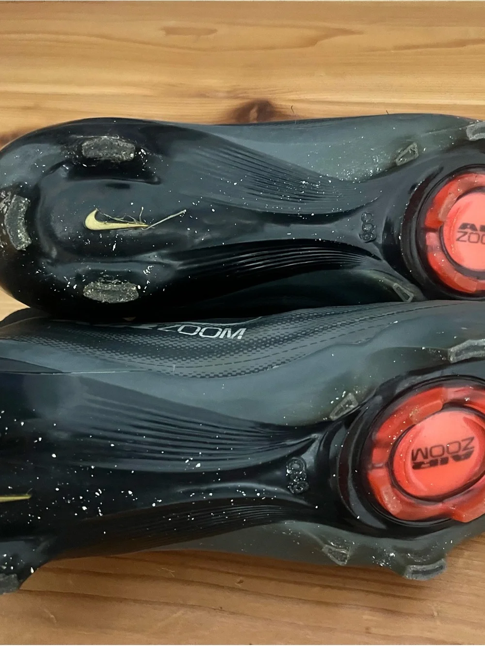 Nike Vapor Pro 1 - Black and Silver Football Cleats with Metallic Swoosh